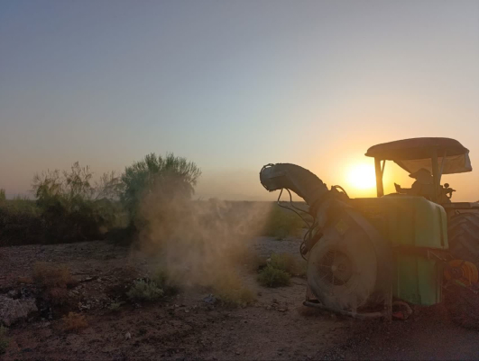 عملیات سمپاشی ابقایی در راستای مبارزه با ناقلین بیماری سالک شهرستان کوهپایه