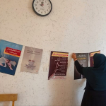 برپایی نمایشگاه پوستر دیواری بمناسبت هفته مبارزه با مواد مخدر در شهر سجزی